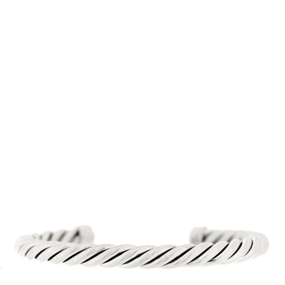 David Yurman Sterling Silver Black Onyx 6mm Cable Classic Cuff Bracelet 2 of 3
