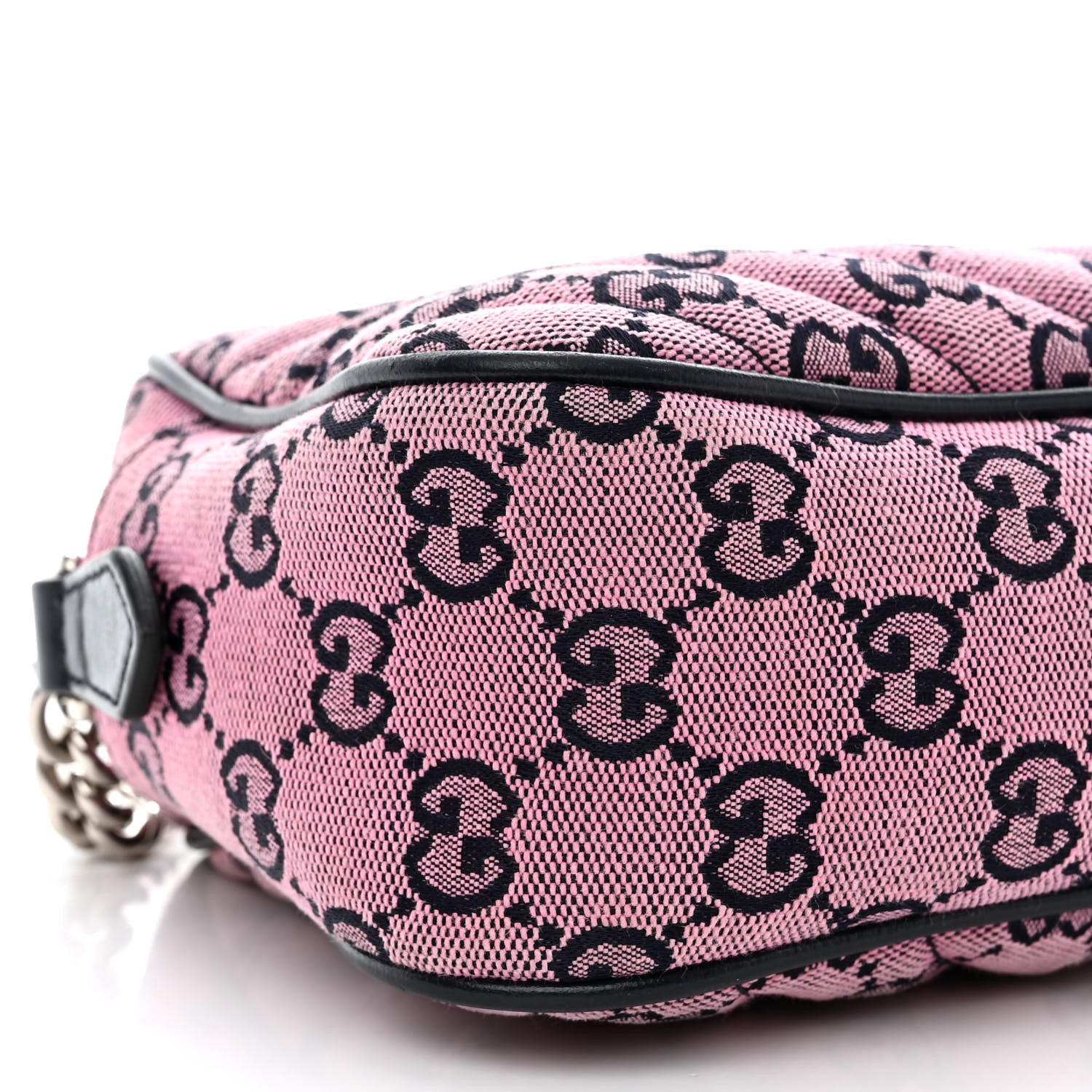 Gucci Monogram Multicolor Matelasse Diagonal Small GG Marmont Chain Shoulder Bag Pink Blue 10 of 12