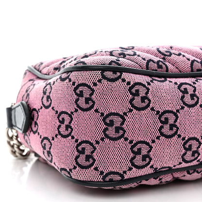 Gucci Monogram Multicolor Matelasse Diagonal Small GG Marmont Chain Shoulder Bag Pink Blue 10 of 12