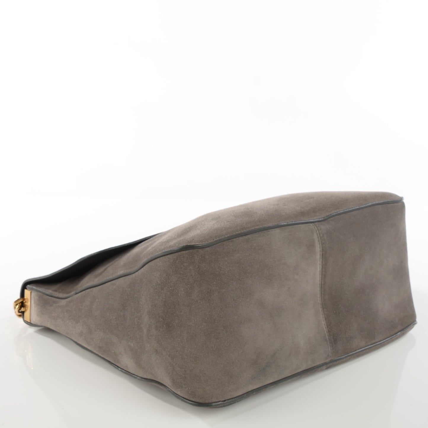 Suede Gourmette Shoulder Bag Grey