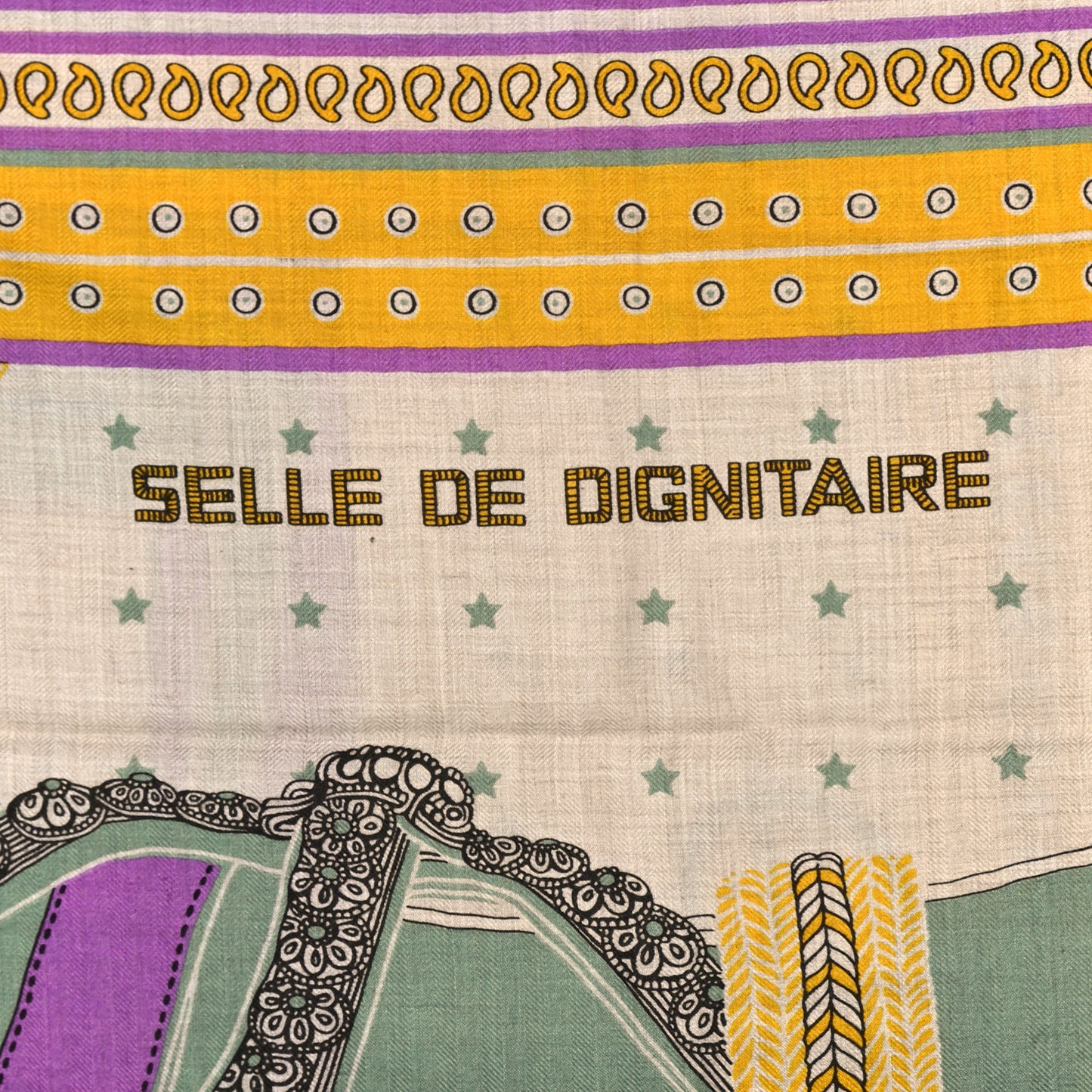 Cashmere Selle De Dignitaire Bandana Shawl 140 Vieux Rose Naturel