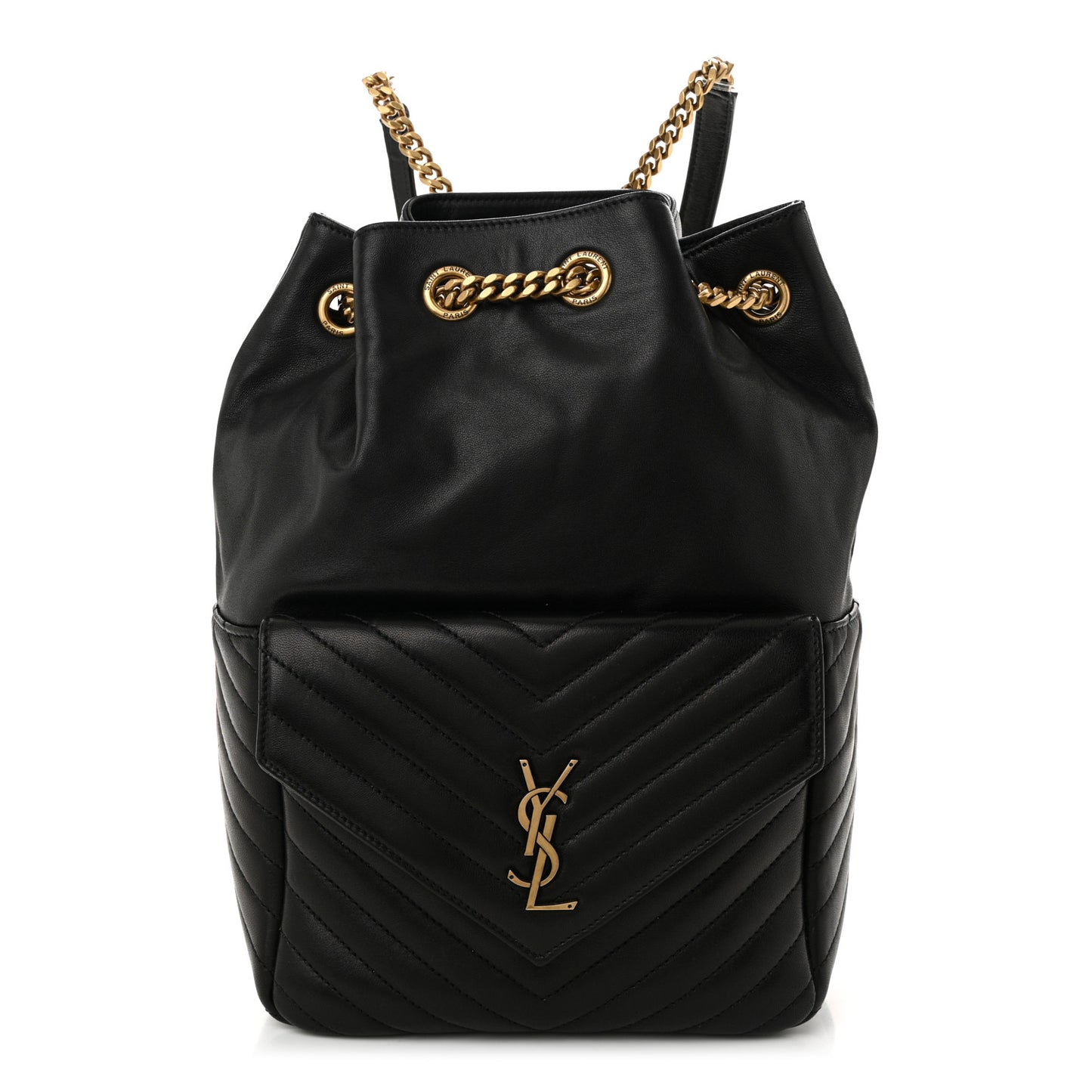 Lambskin Matelasse Monogram Joe Backpack Black