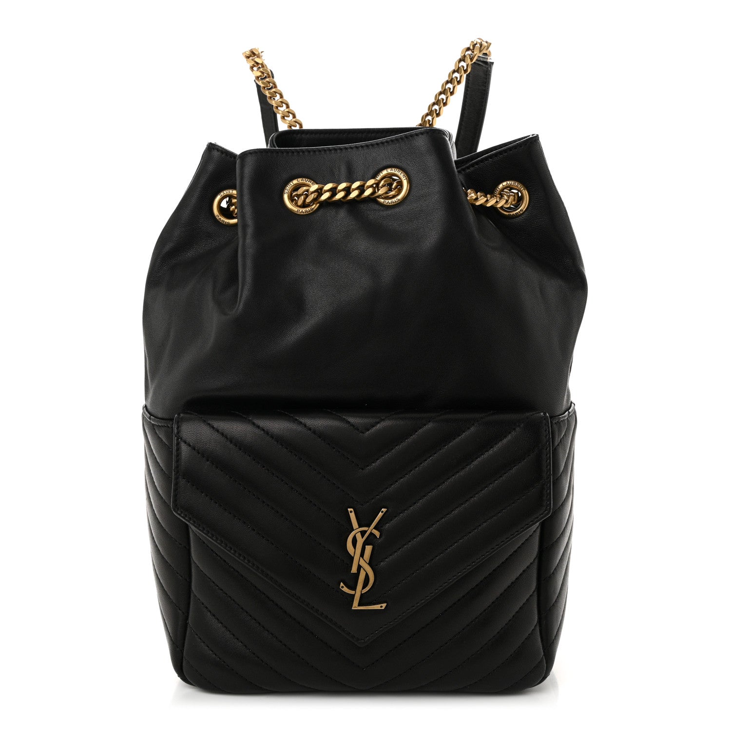 Saint Laurent Lambskin Matelasse Monogram Joe Backpack Black 1 of 10