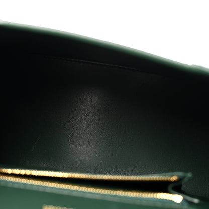 Balenciaga Shiny Calfskin Crocodile Embossed Small Hourglass Top Handle Bag Forest Green 5 of 13