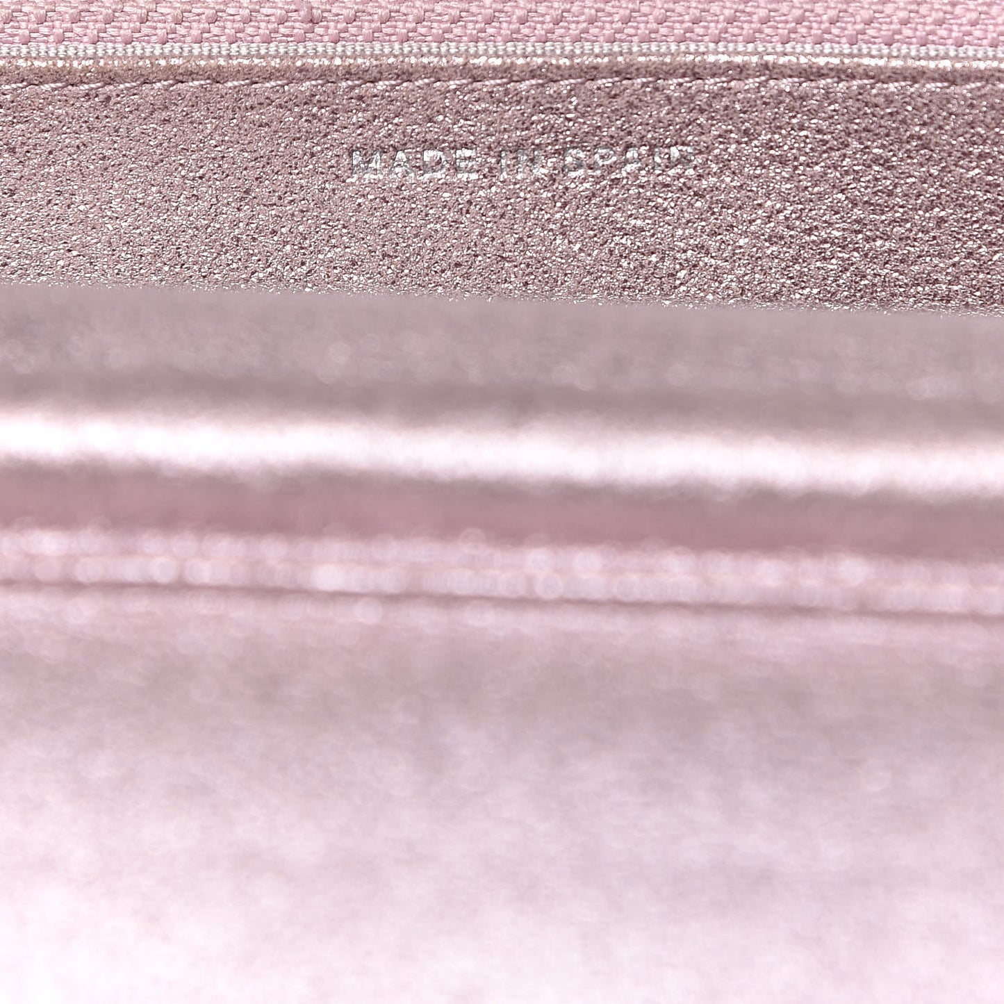Iridescent Calfskin Quilted Wallet on Chain WOC Light Pink