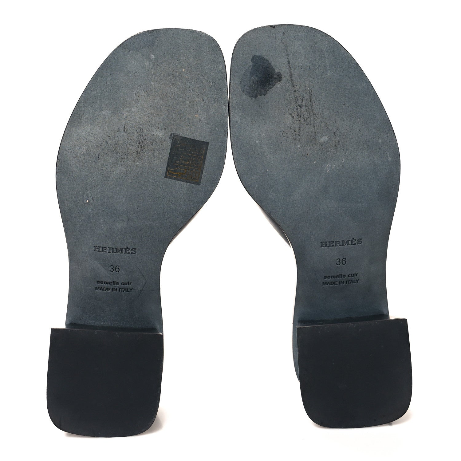 Hermes Calfskin Womens Ilot 50 Sandals 36 Black 5 of 10