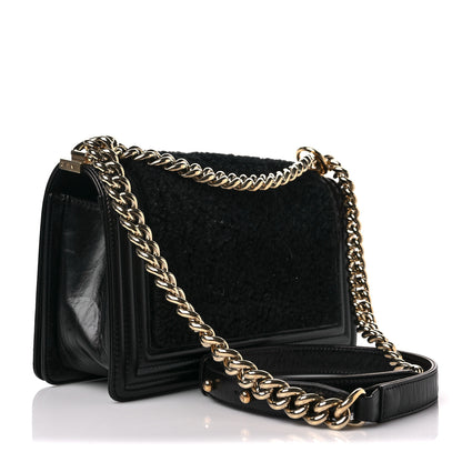 Chanel Shearling Calfskin Medium Boy Flap Black 2 of 6