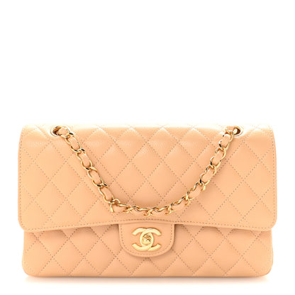 Chanel Caviar Quilted Medium Double Flap Beige 1 of 10