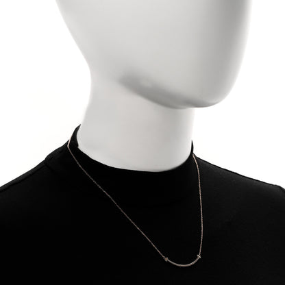 Tiffany 18K Rose Gold Small T Smile Pendant Necklace 2 of 6