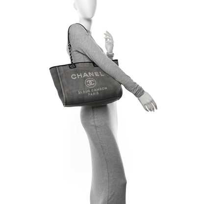 Chanel Canvas Small Deauville Tote Grey 2 of 13