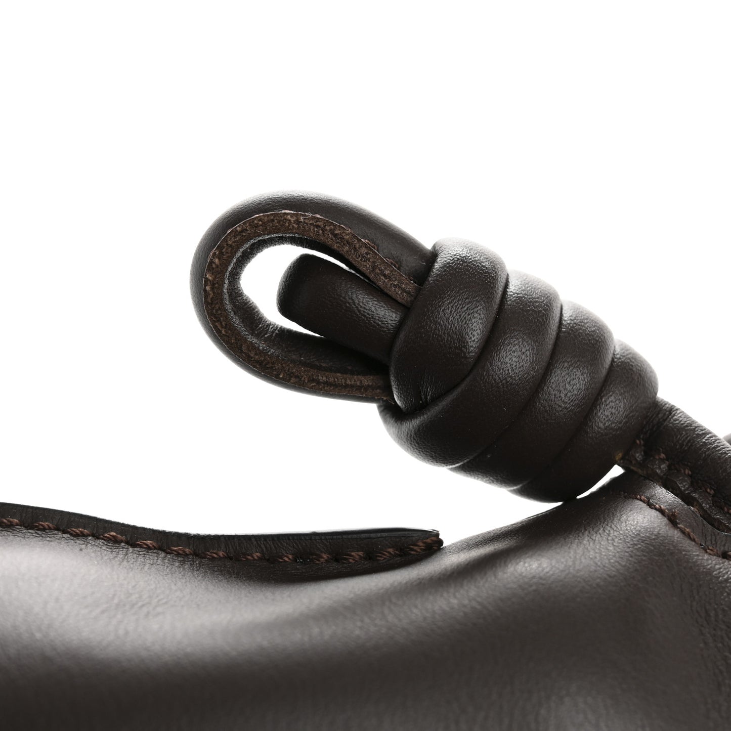 Calfskin Mini Flamenco Knot Clutch Chocolate