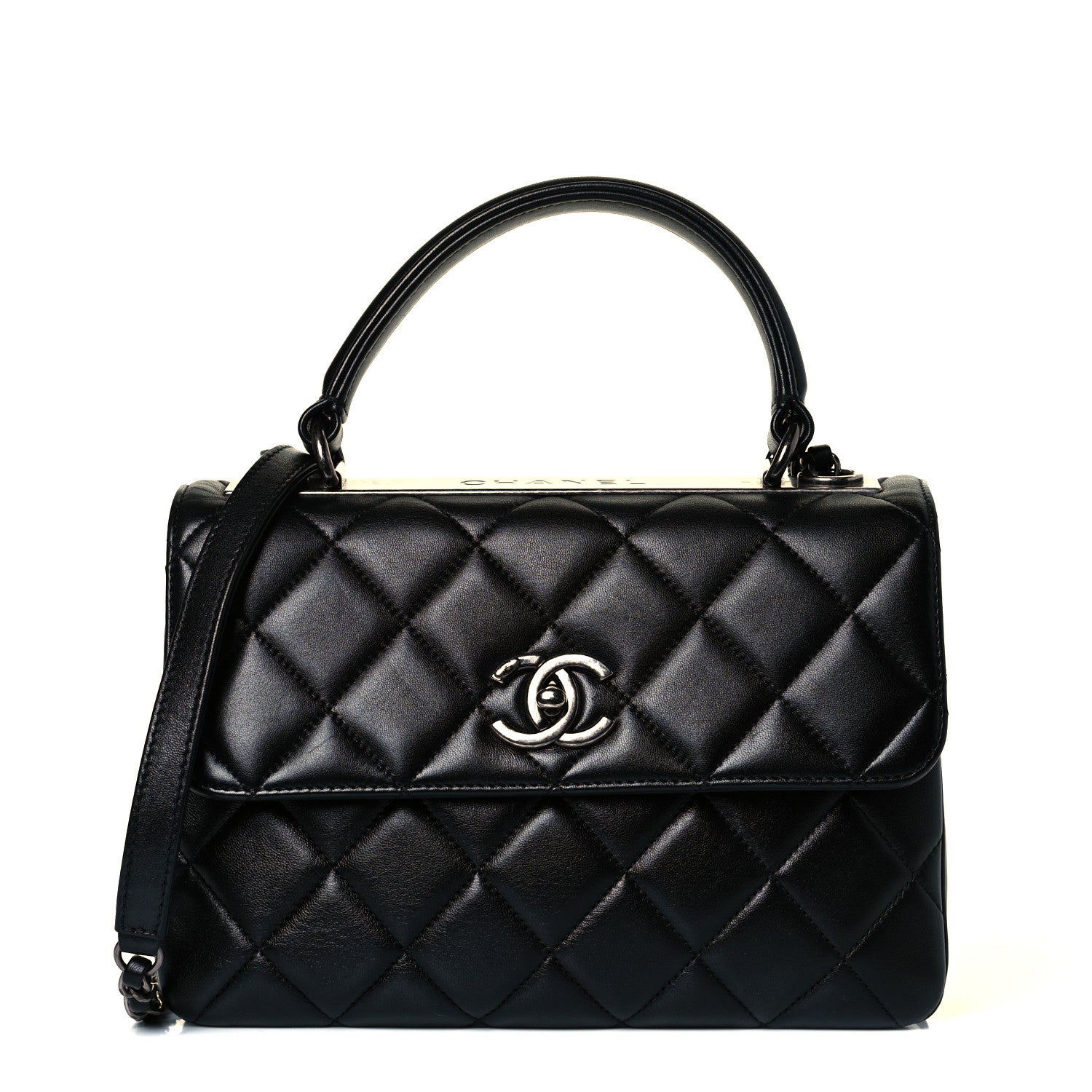 Chanel Lambskin Quilted Small Trendy CC Dual Handle Flap Bag Black 1 of 13