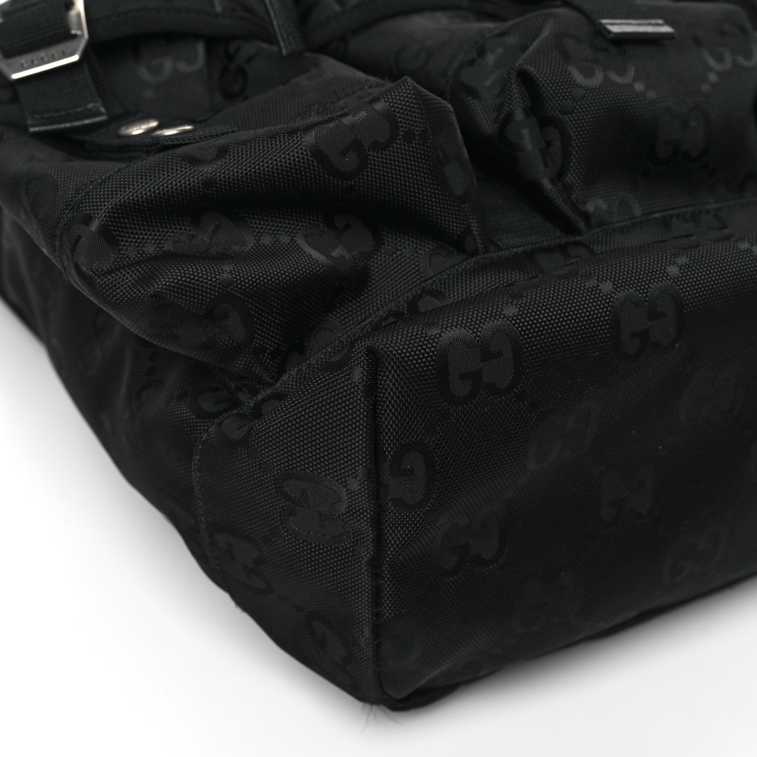 Gucci Econyl Nylon Monogram Off The Grid Utility Pocket Backpack Black 7 of 8