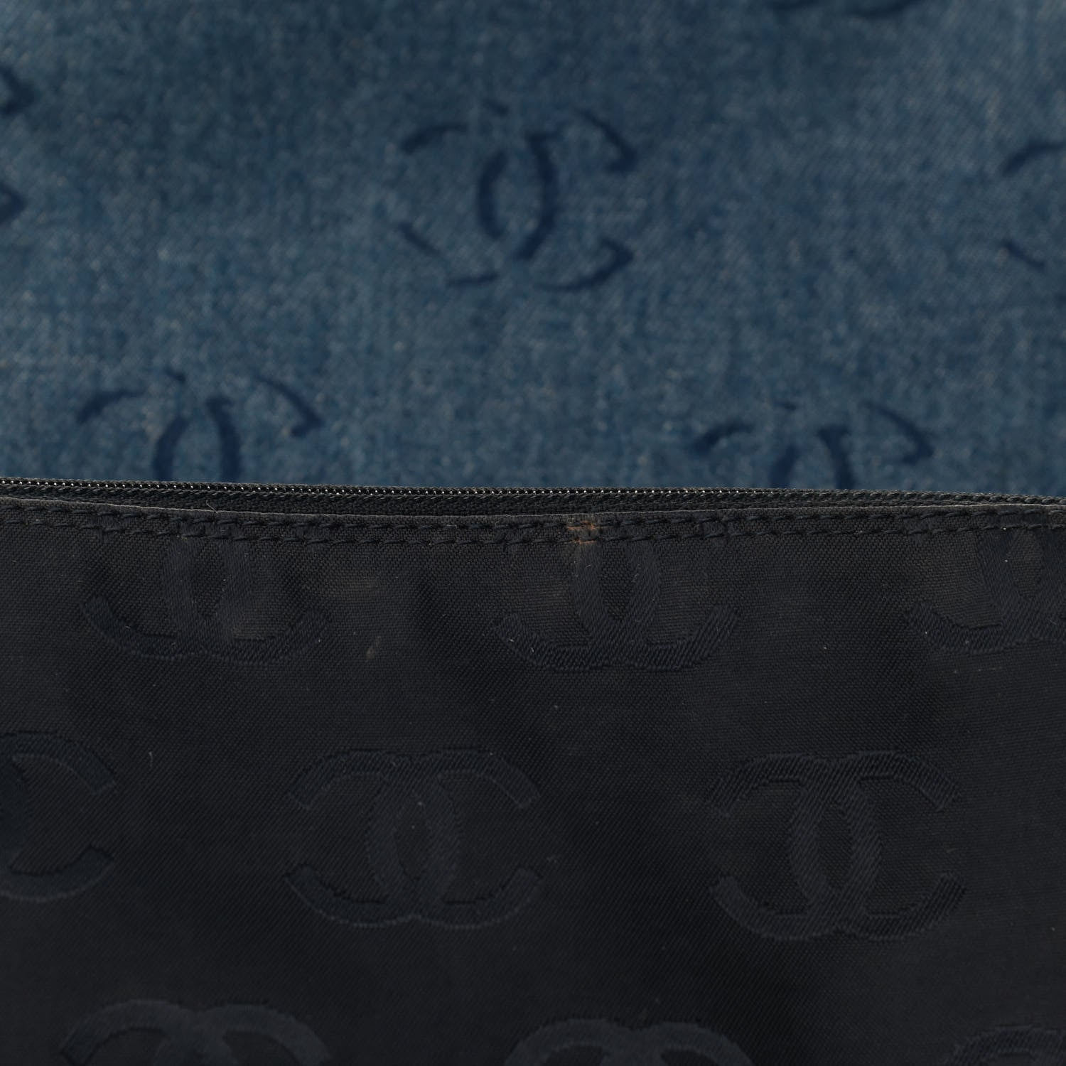 Chanel Denim Large CC Tote Dark Navy Blue 12 of 12