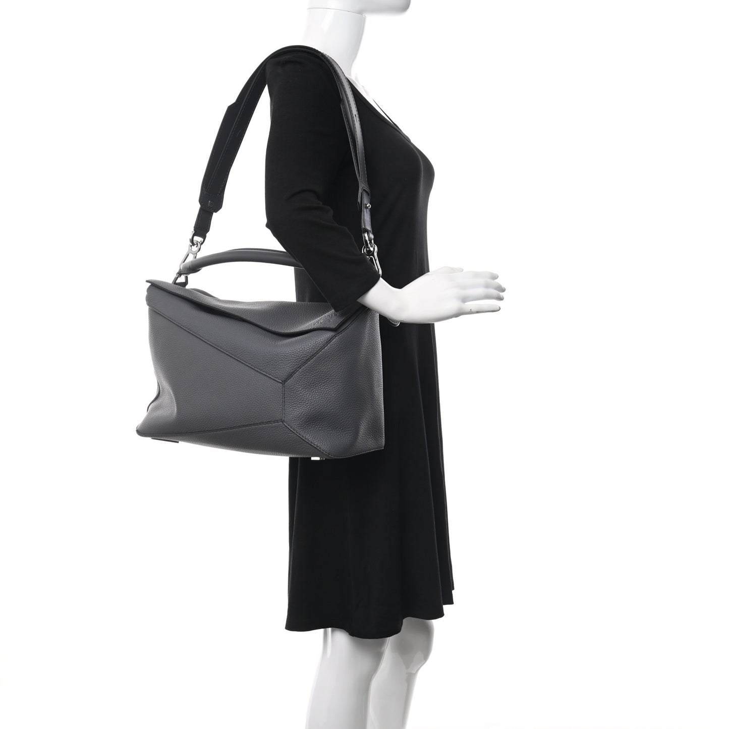 Calfskin Large Puzzle Bag Anthracite