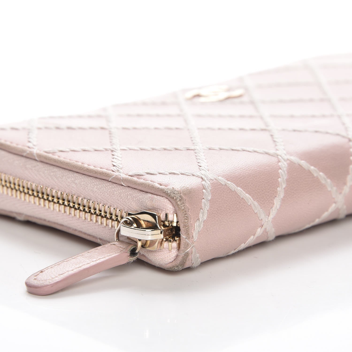 Chanel Lambskin Fancy CC Large Zip Around Wallet Pink 9 of 10