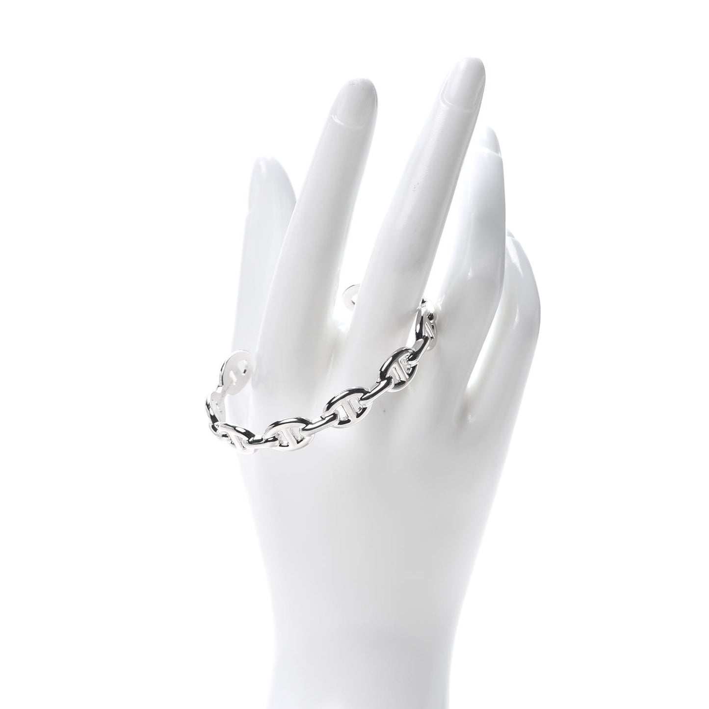 Sterling Silver MM Chaine d'Ancre Enchainee Cuff Bracelet ST