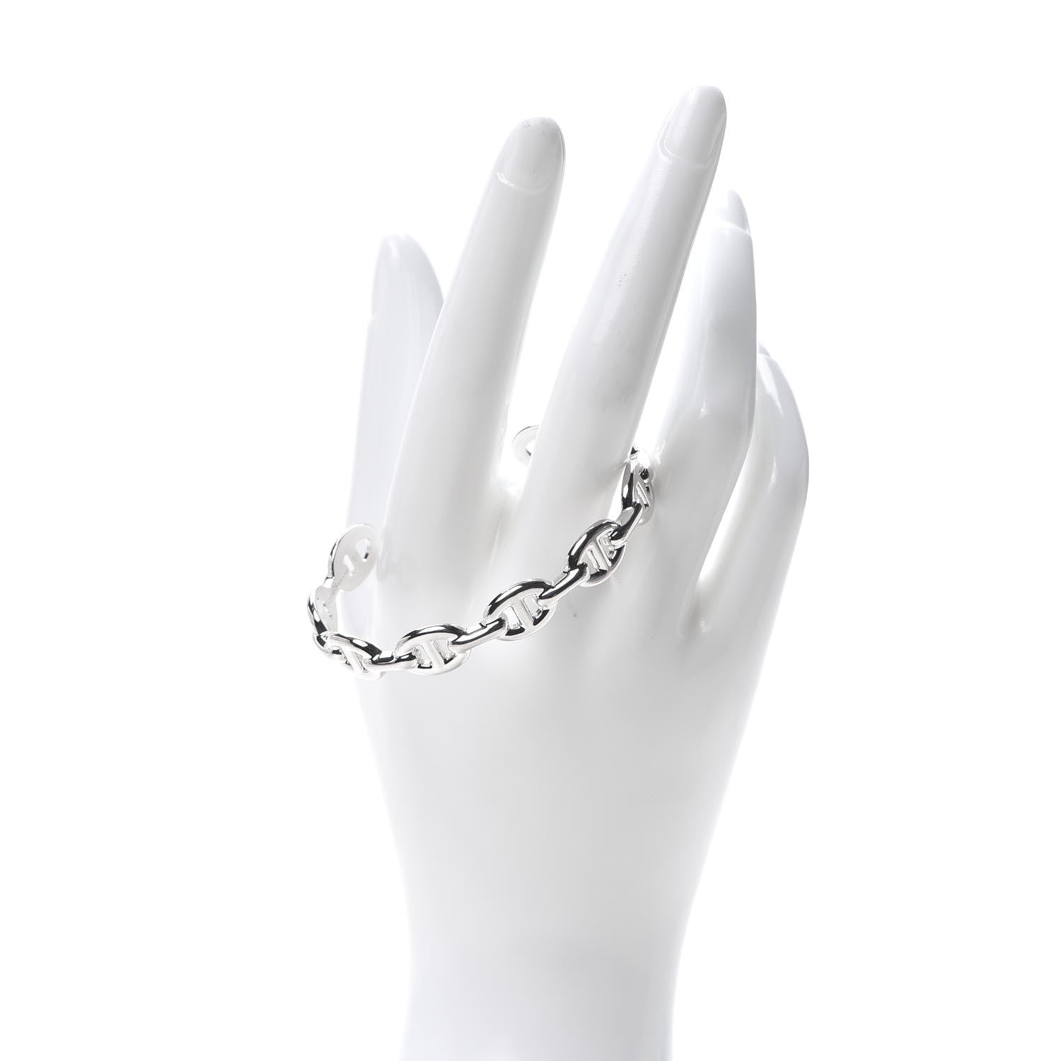 Hermes Sterling Silver MM Chaine d'Ancre Enchainee Cuff Bracelet ST 2 of 5