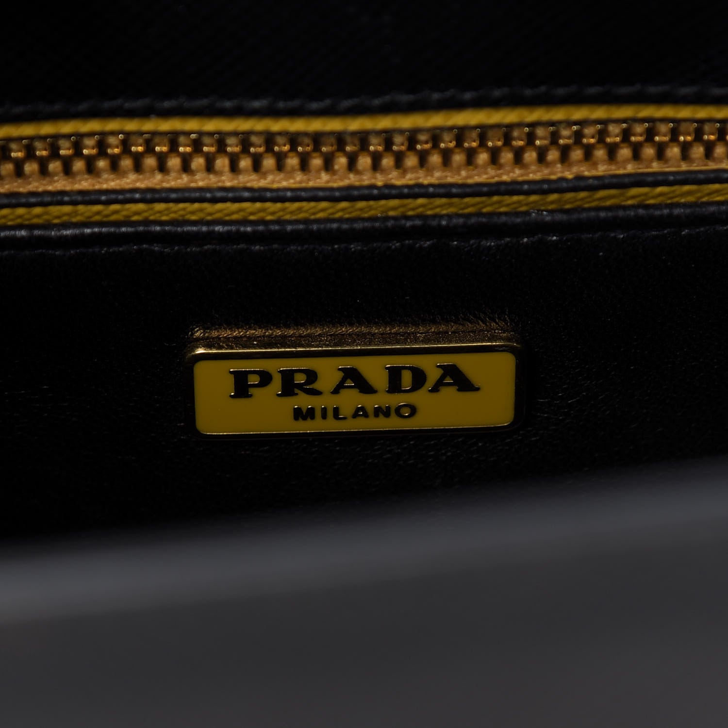 Prada Saffiano Bi-Color Top Handle Bag Soleil Black 8 of 8