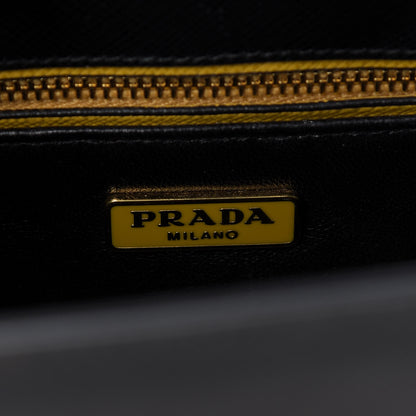 Prada Saffiano Bi-Color Top Handle Bag Soleil Black 8 of 8