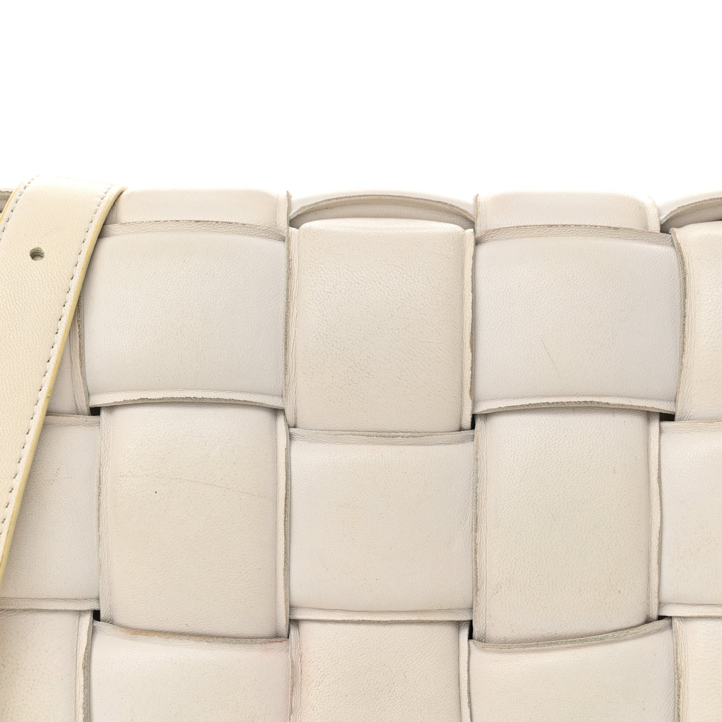 Nappa Maxi Intreccio Padded Cassette Crossbody Bag Chalk