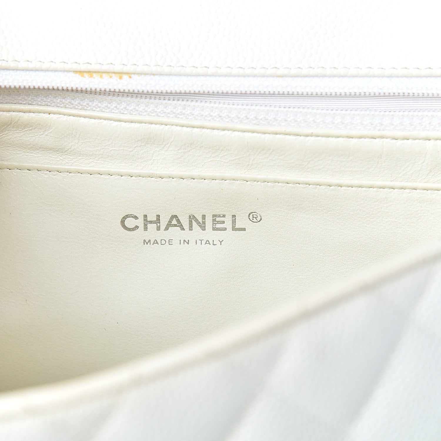 Chanel Caviar Quilted Jumbo Single Flap White 5 of 26