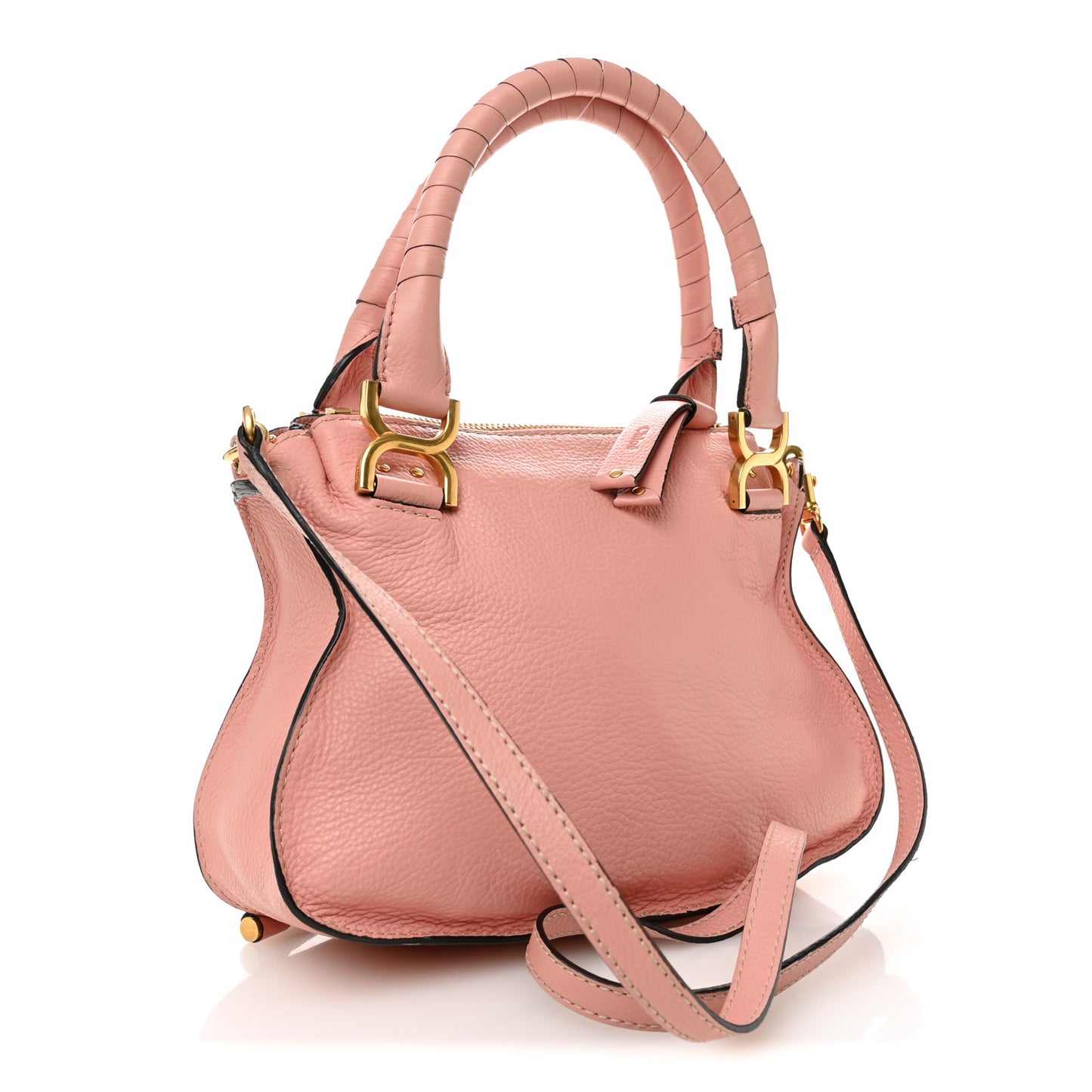 Calfskin Small Marcie Satchel Light Pink