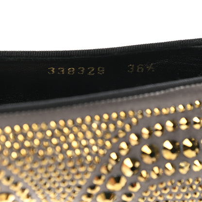 Gucci Satin Studded Slip On Loafers 36.5 Silver 8 of 10