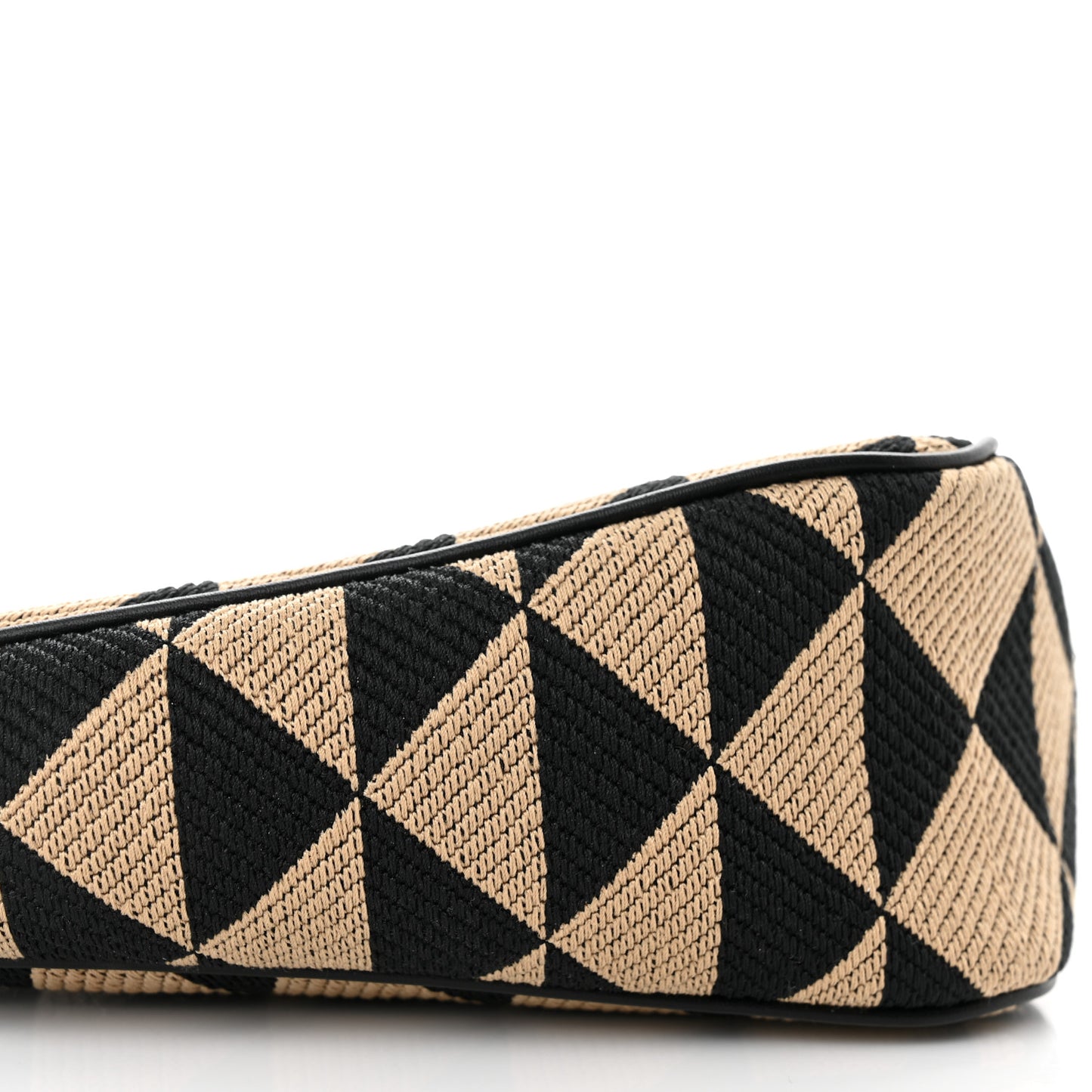 Jacquard Triangolo Symbole Embroidered Mini Triangle Bag Black Corda