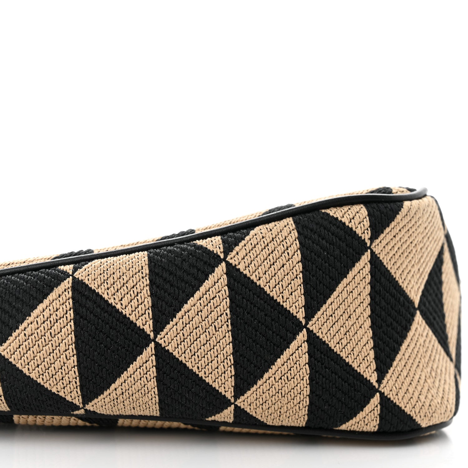 Prada Jacquard Triangolo Symbole Embroidered Mini Triangle Bag Black Corda 9 of 10