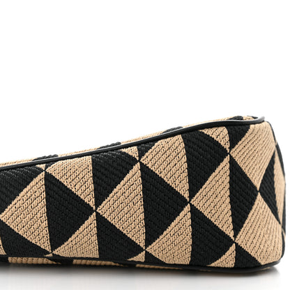 Prada Jacquard Triangolo Symbole Embroidered Mini Triangle Bag Black Corda 9 of 10