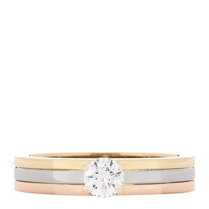 Cartier 18K Pink Yellow White Gold Diamond .23ct Solitaire Trinity Engagement Ring 49 4.75 1 of 5