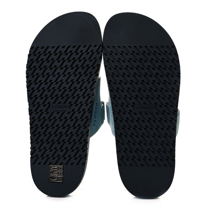 Hermes Suede Goatskin Womens Chypre Sandals 39 Vert d'eau 5 of 9