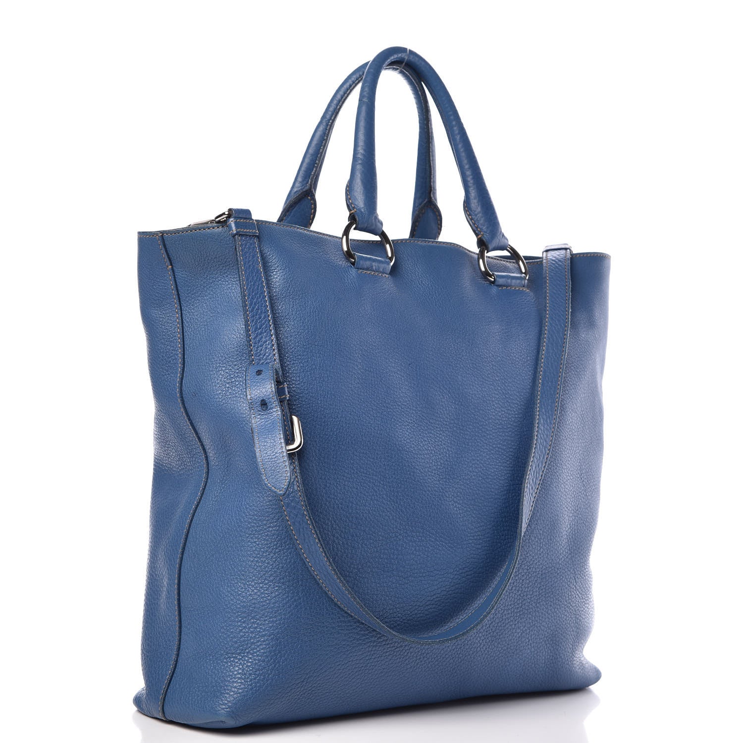 Prada Vitello Daino Tote Cobalto 4 of 18