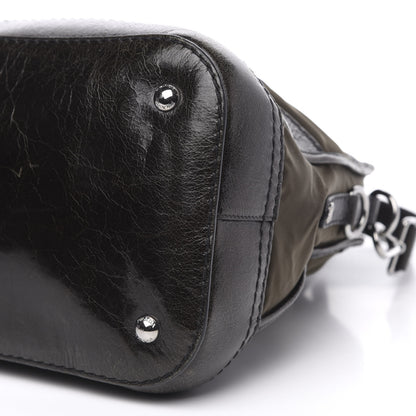 Prada Tessuto Nylon Vitello Shine Dome Satchel Mimetico 9 of 11