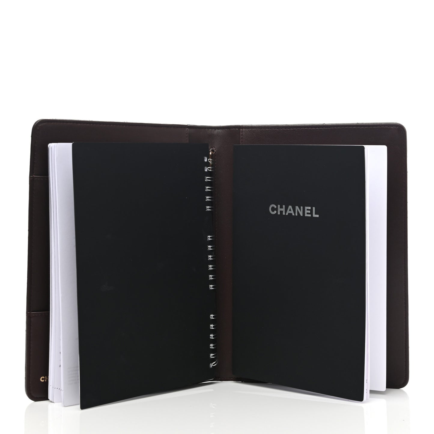 Lambskin Quilted Large Agenda Cover Black