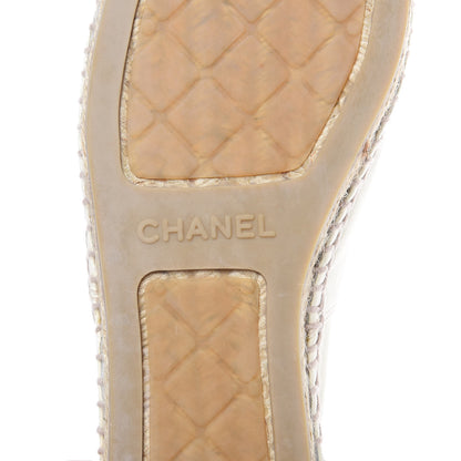 Chanel Lambskin CC Espadrilles 38 White Black 6 of 9