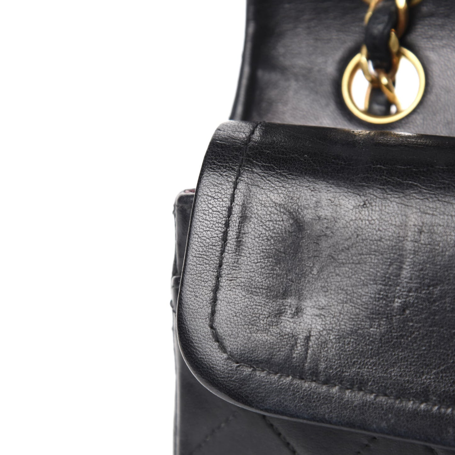 Lambskin Quilted Small Double Flap Black