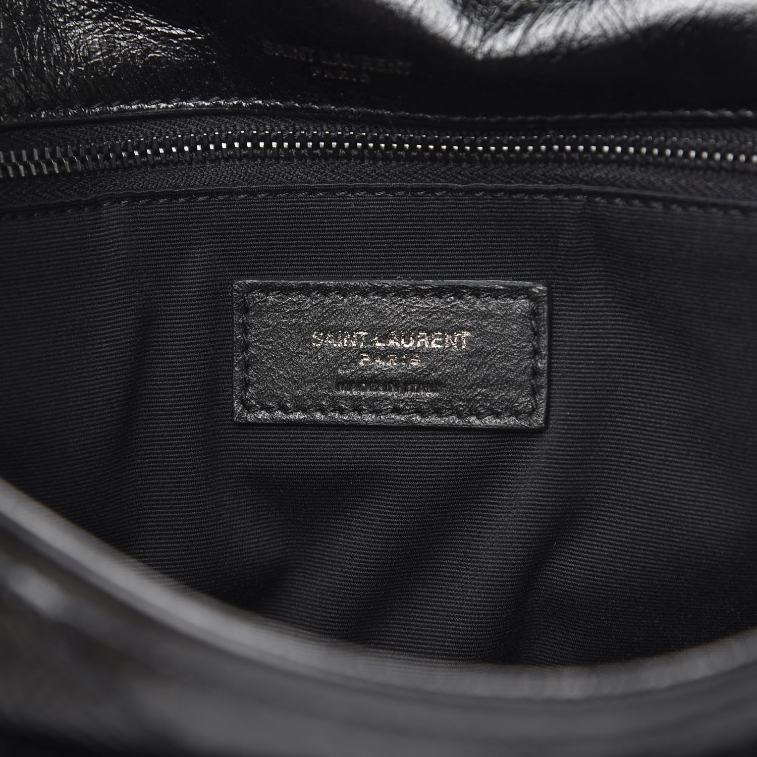 Saint Laurent Crinkled Calfskin Matelasse Monogram Medium Niki Chain Satchel Black 5 of 10