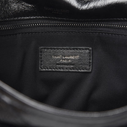Saint Laurent Crinkled Calfskin Matelasse Monogram Medium Niki Chain Satchel Black 5 of 10