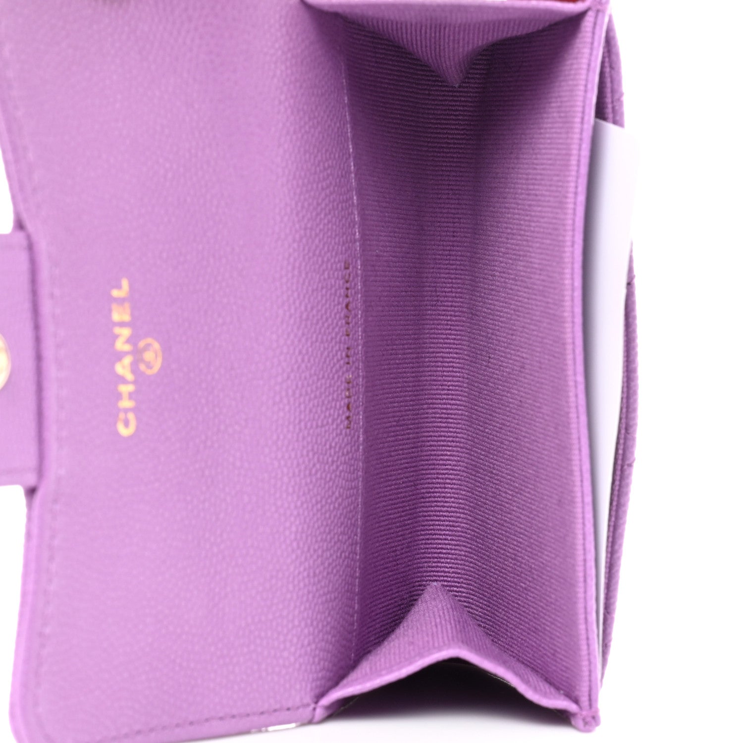 Chanel Caviar Quilted Flap Card Holder Wallet Purple 4 of 8