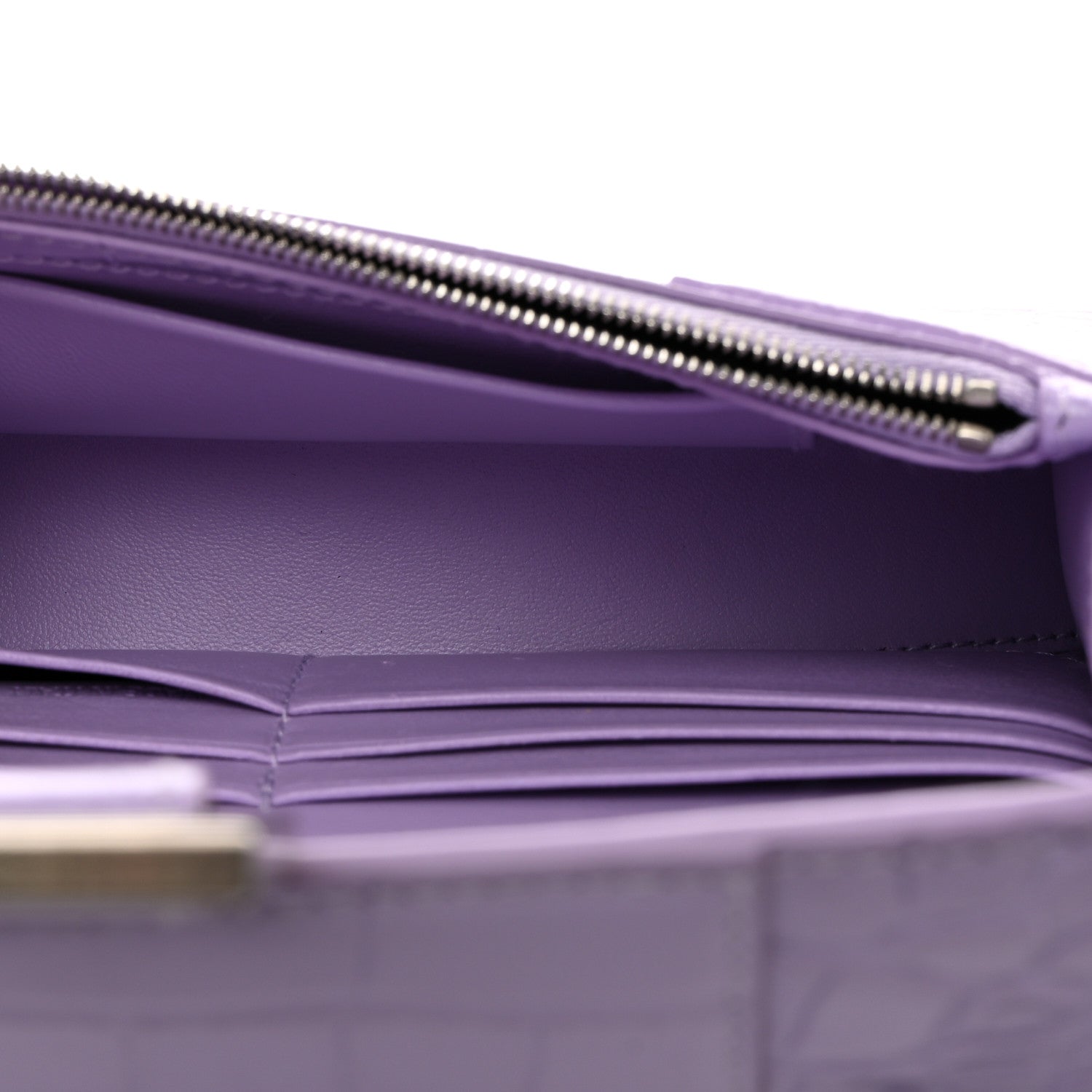 Balenciaga Shiny Calfskin Crocodile Embossed Hourglass Chain Bag Lilac 5 of 13