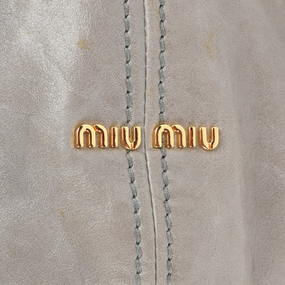 Miu Miu Vitello Lux Gathered Shopper Tote Astro 8 of 11