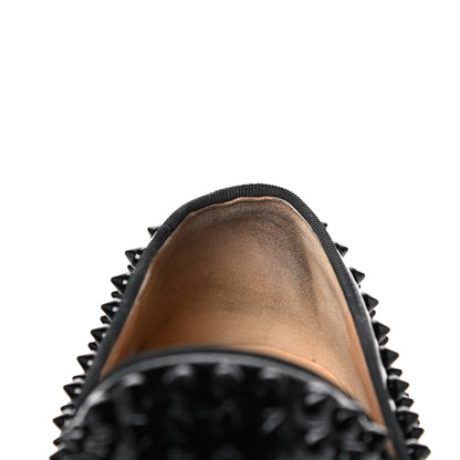 Christian Louboutin Patent Spikes Mens Roller Boat Flats 44 Black 8 of 14