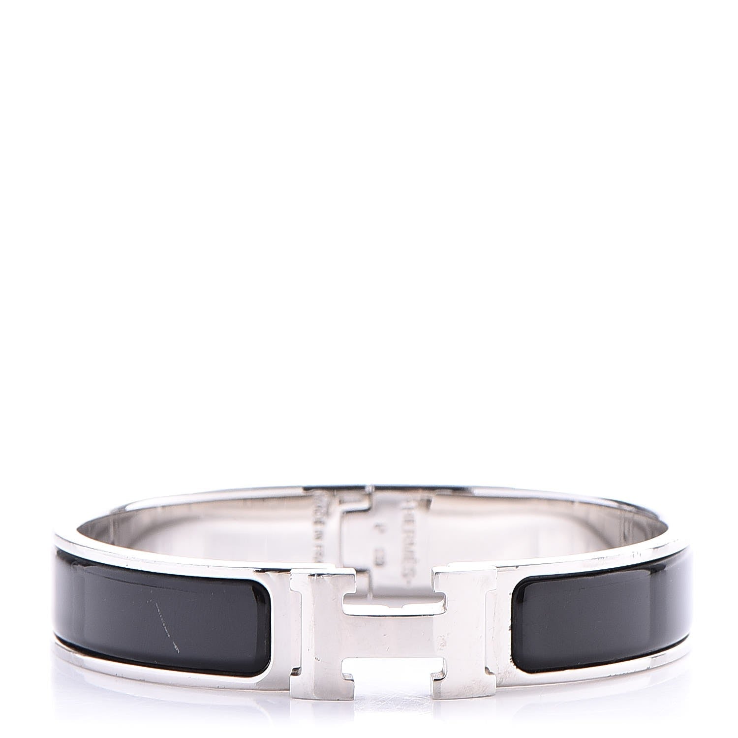 Hermes Enamel Narrow Clic Clac H Bracelet PM Black 1 of 5