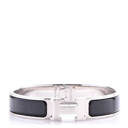 Hermes Enamel Narrow Clic Clac H Bracelet PM Black 1 of 5
