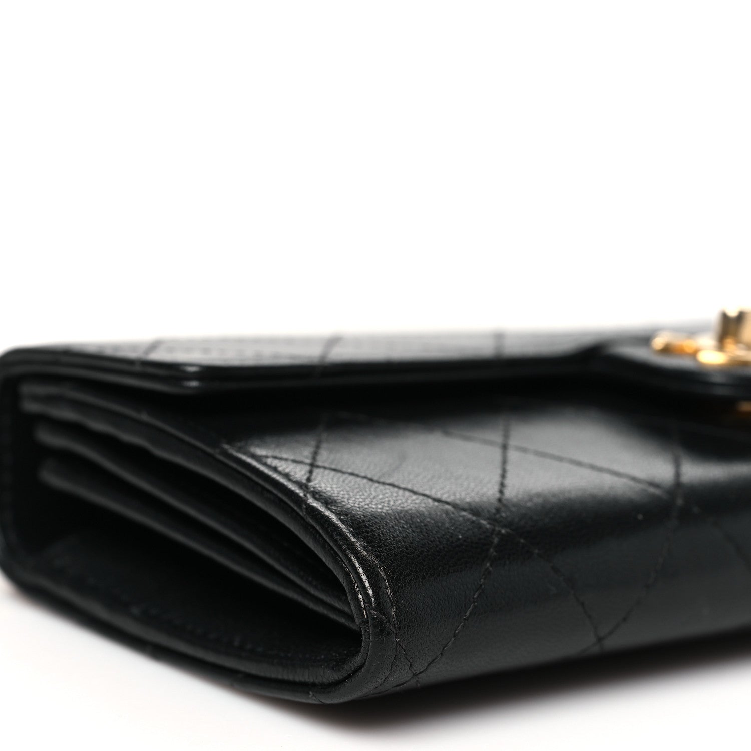 Chanel Lambskin Quilted Chic Pearls Clutch With Chain Black 10 of 11
