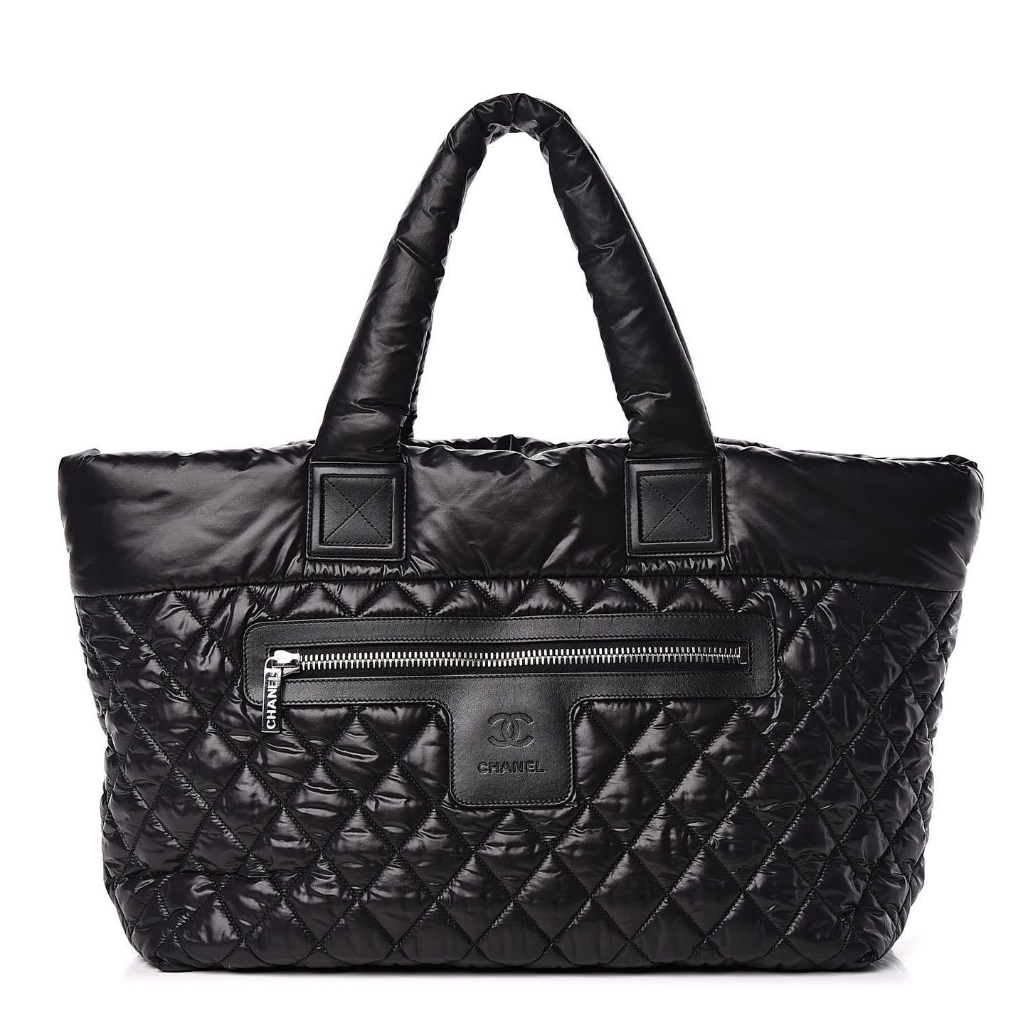 Nylon Quilted Large Coco Cocoon Tote Black