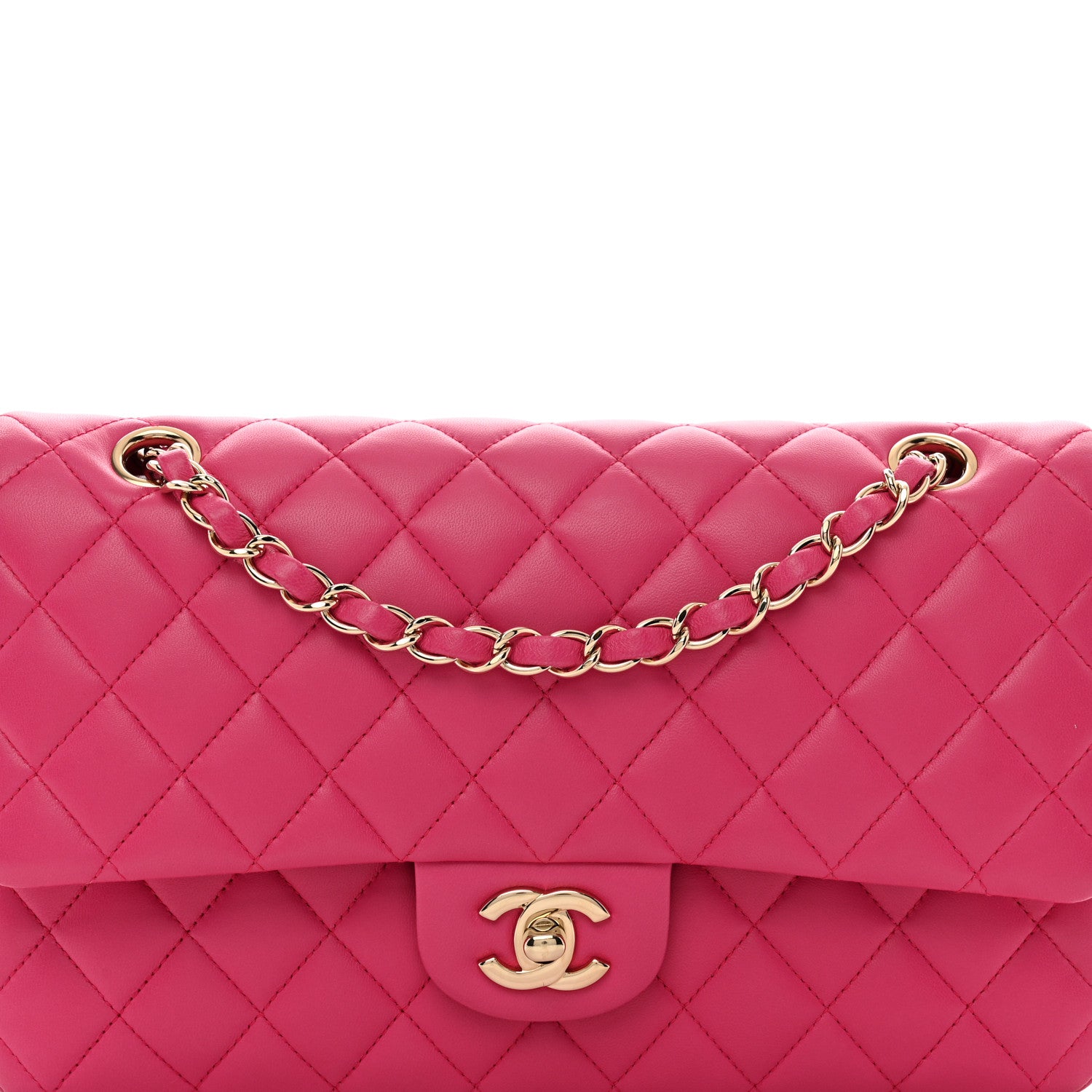 Chanel Lambskin Quilted Medium Double Flap Pink 8 of 10