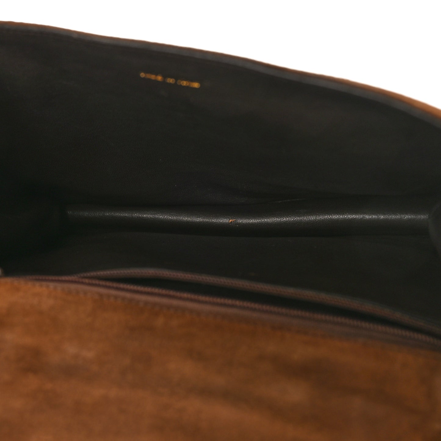 Suede Quilted CC Shoulder Bag Brown